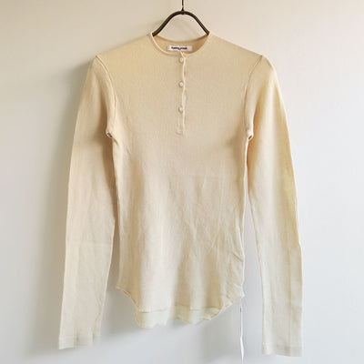 【FUMIKA UCHIDA/フミカウチダ】 <br>GAUZE WAFFLE HENLEY-NECK TOP <br>Usp-UW002