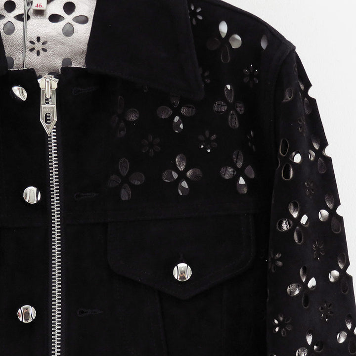 M A S U/エムエーエスユー】FLOWER HOLE LEATHER JACKET M25F9BL005の