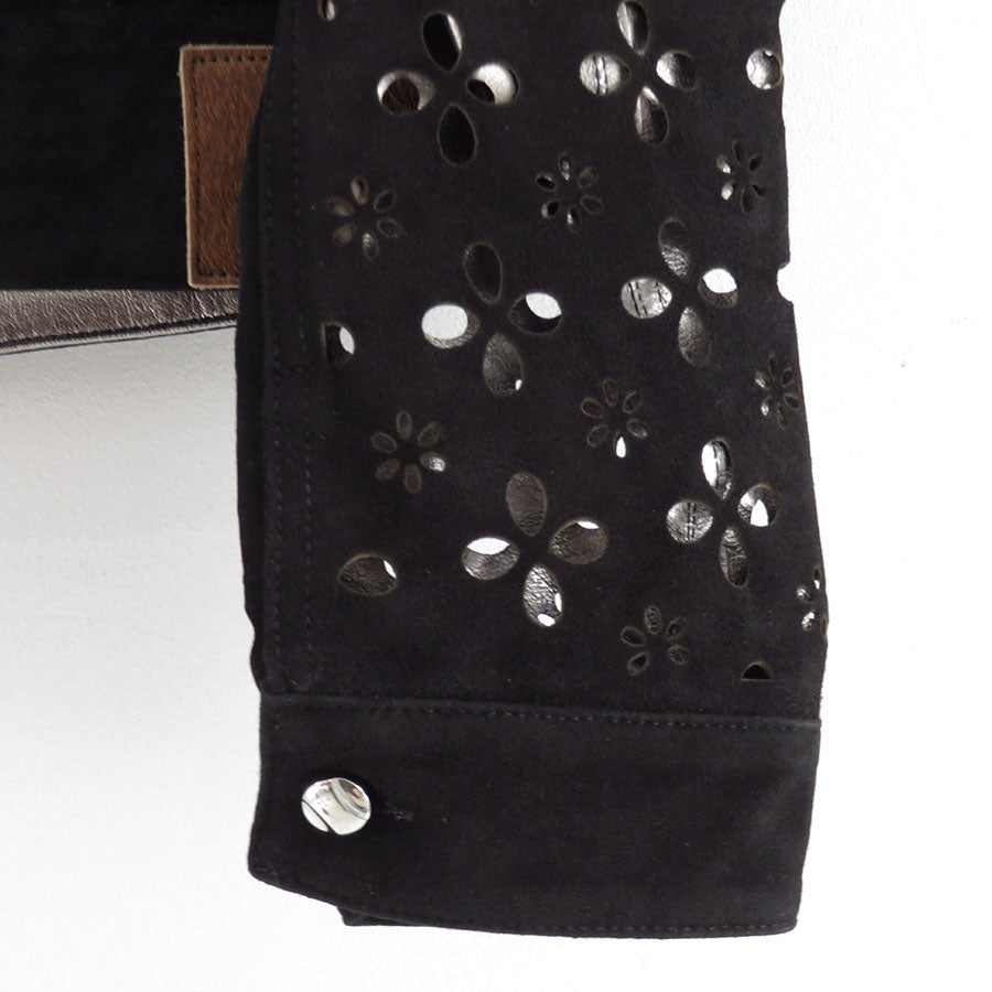 【M A S U/エムエーエスユー】<br>FLOWER HOLE LEATHER JACKET <br>M25F9BL005