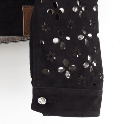 【M A S U/エムエーエスユー】<br>FLOWER HOLE LEATHER JACKET <br>M25F9BL005