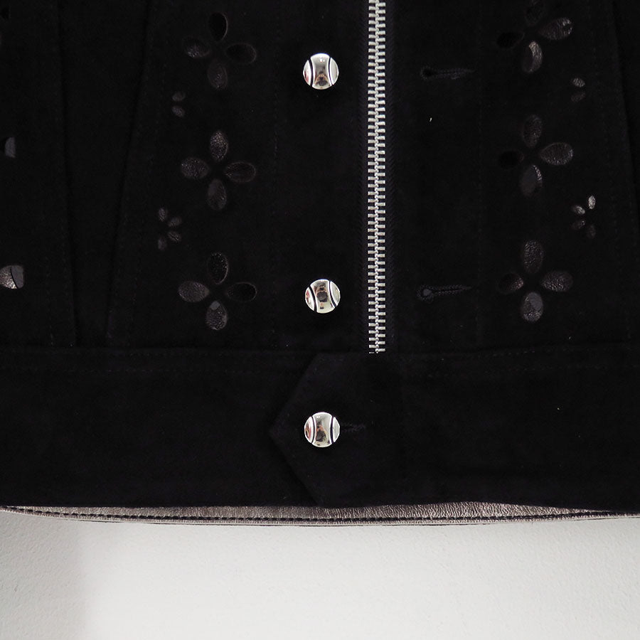 【M A S U/エムエーエスユー】<br>FLOWER HOLE LEATHER JACKET <br>M25F9BL005