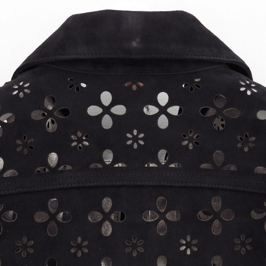 【M A S U/エムエーエスユー】<br>FLOWER HOLE LEATHER JACKET <br>M25F9BL005