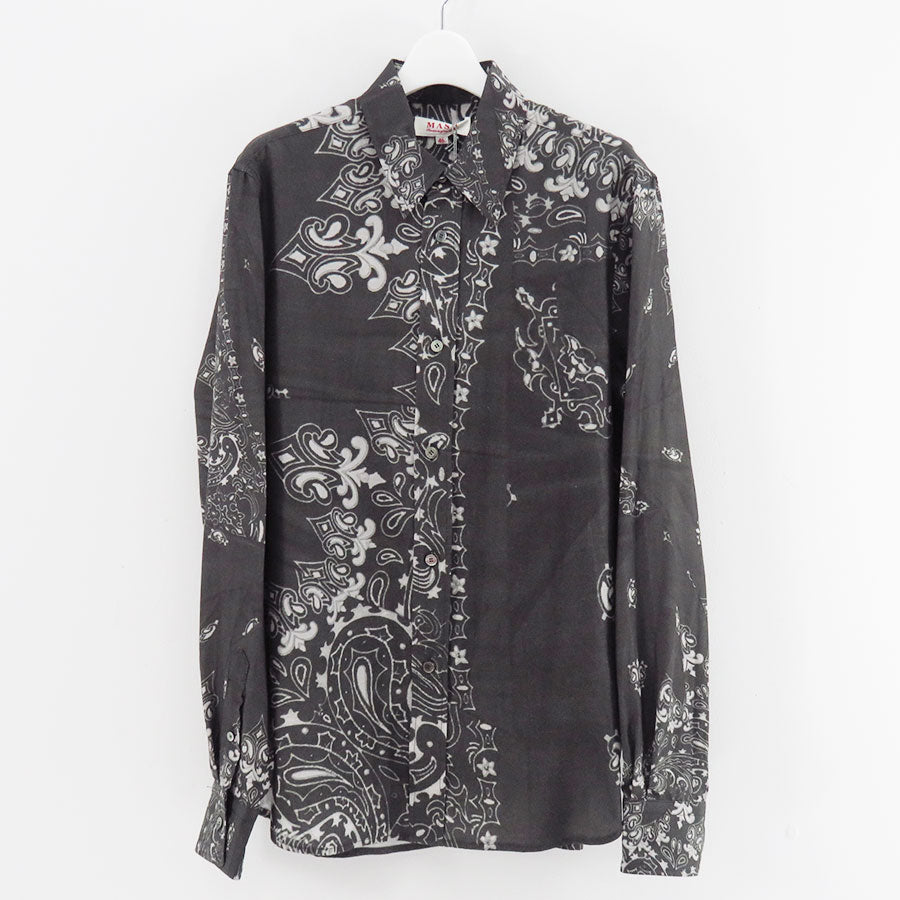 【M A S U/エムエーエスユー】<br>CRUSHED PAISLEY PRINT SHIRT <br>M25F9SL001