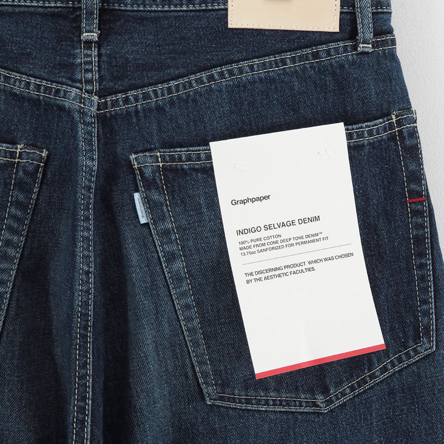 【Graphpaper/グラフペーパー】<br>Selvage Denim Five Pocket Tapered Pants <br>GU253-40058DB