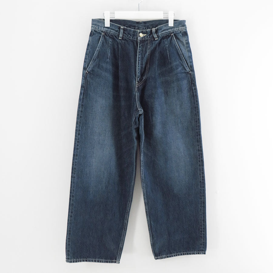【Graphpaper/グラフペーパー】<br>Selvage Denim Two Tuck Pants <br>GU253-40061DB