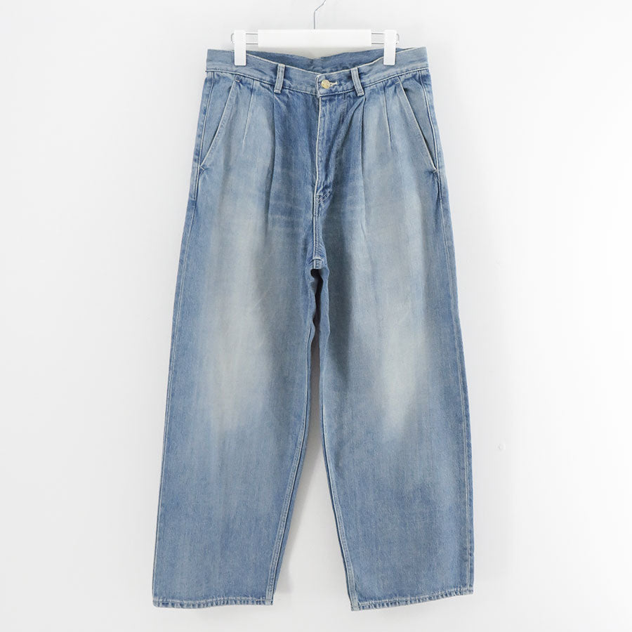 【Graphpaper/グラフペーパー】<br>Selvage Denim Two Tuck Pants <br>GU253-40061LB