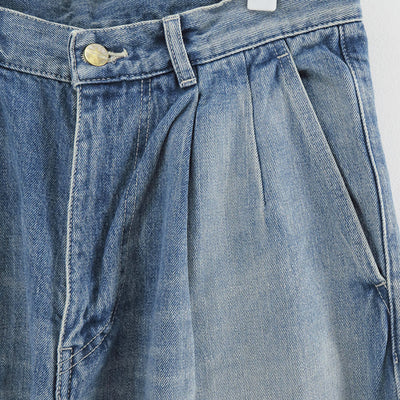 【Graphpaper/グラフペーパー】<br>Selvage Denim Two Tuck Pants <br>GU253-40061LB
