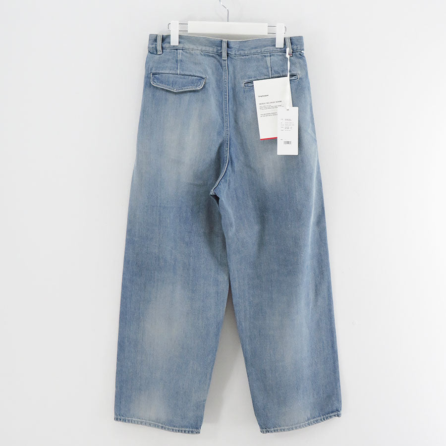 【Graphpaper/グラフペーパー】<br>Selvage Denim Two Tuck Pants <br>GU253-40061LB