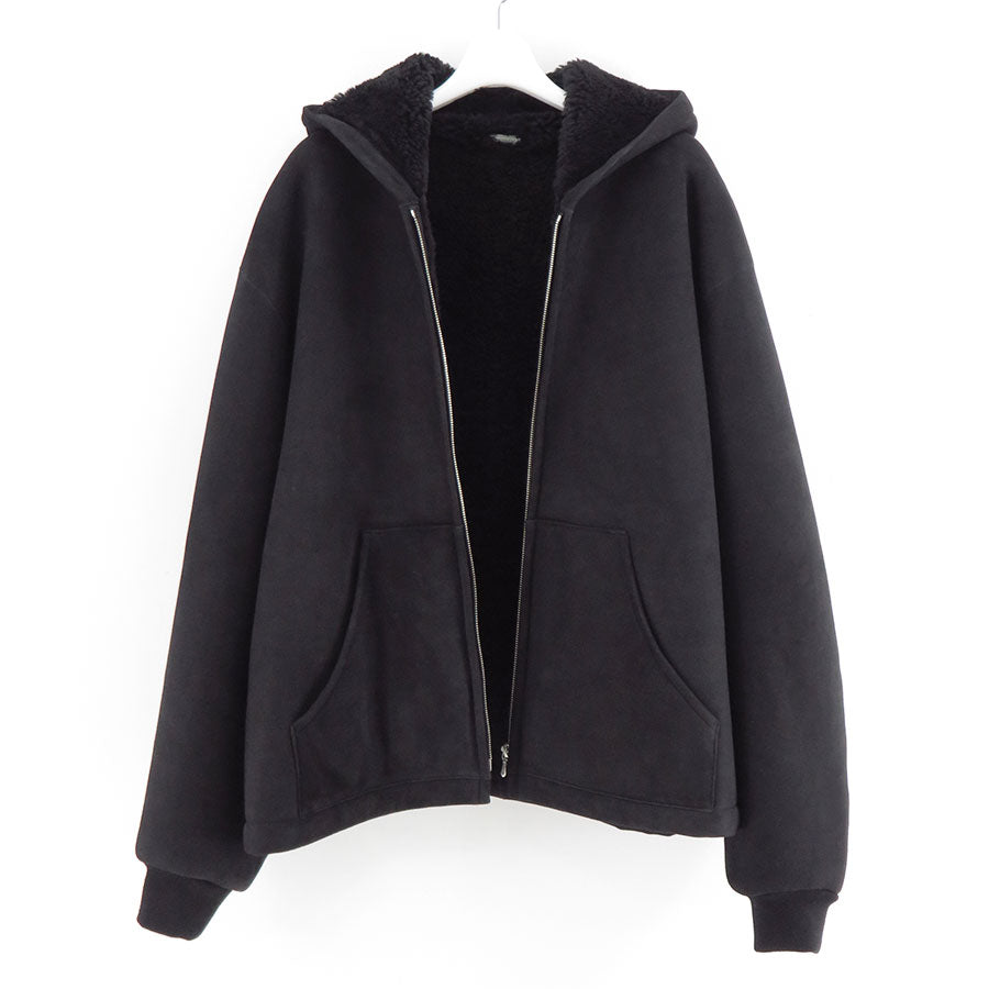 【A.PRESSE/アプレッセ】<br>Mouton ZIP leather Hoodie <br>25SAP-01-02H