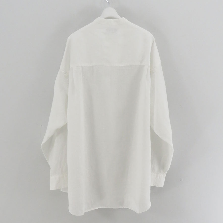 【Graphpaper/グラフペーパー】<br>Linen L/S Oversized Band Collar Shirt <br>GM241-50274B