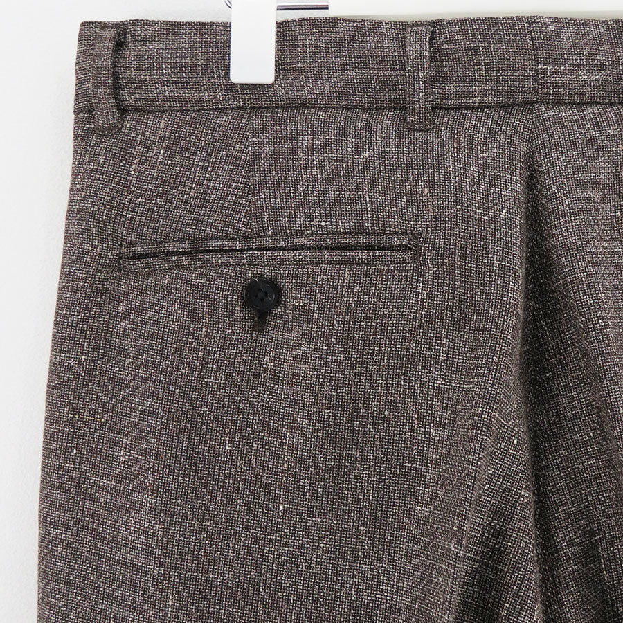 BISOWN/ビソウン】WOOL LINEN 1TUCK SLACKS 26S-BIS-PT03Mの通販