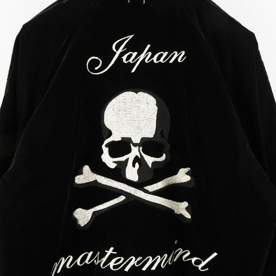 【mastermind JAPAN/マスターマインドジャパン】<br>スカル刺繍ベロアスカジャン <br/>MJ23E11-BL023