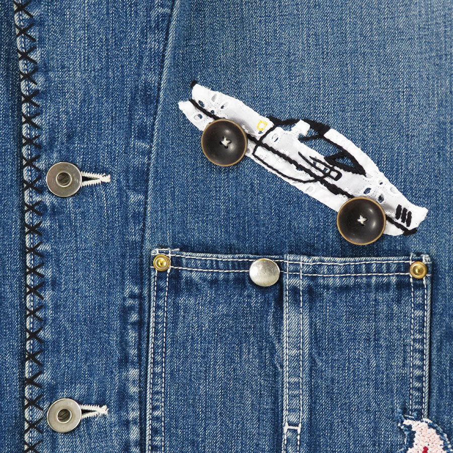 KHOKI/コッキ】Hand-Embroidered Denim Coverall 26ss-co-01の通販