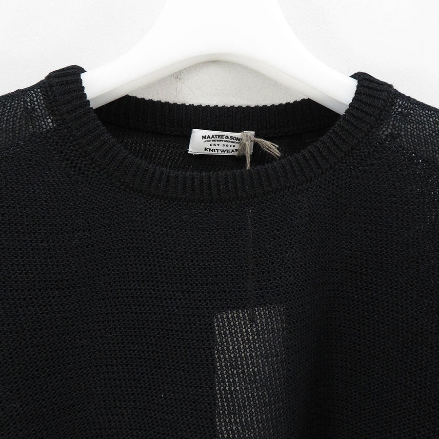 【MAATEE&SONS/マーティーアンドサンズ】強撚LINENひょっとこ C/N Sweater MT4103-0102の通販 「ONENESS ONLINE STORE」 Black / 3