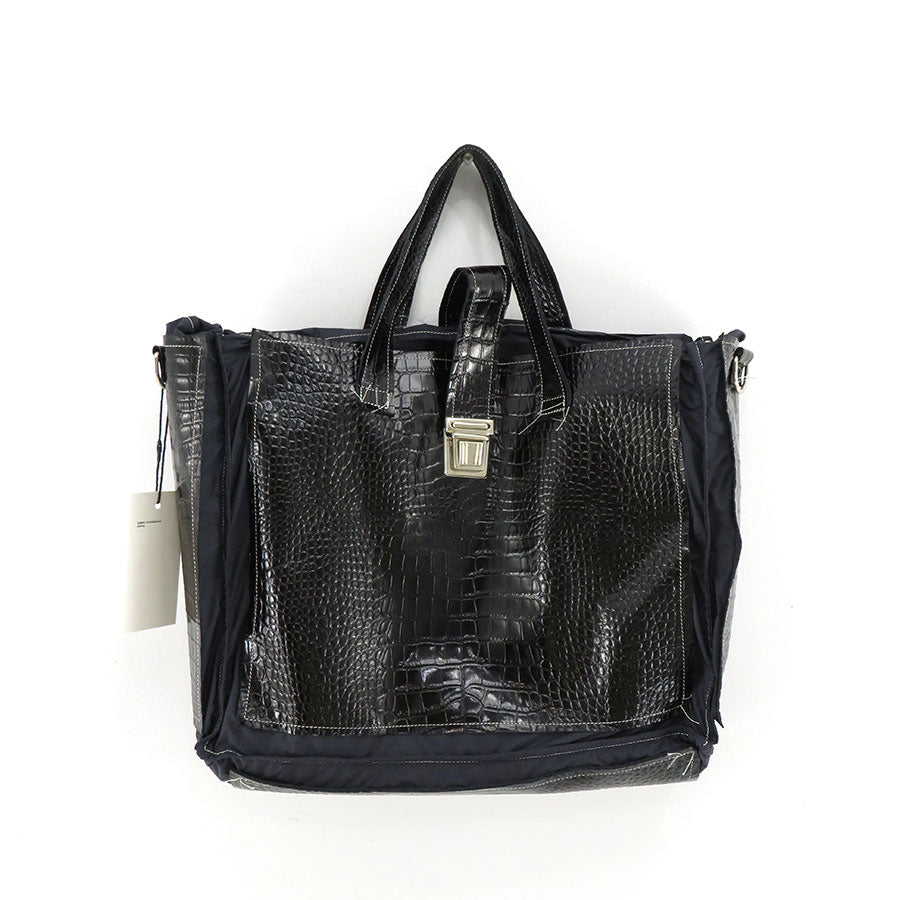 【CAMIEL FORTGENS/カミエルフォートヘンス】<br>PATCHED SHOPPER M LEATHER/NY <br>CF.16.11.03.01