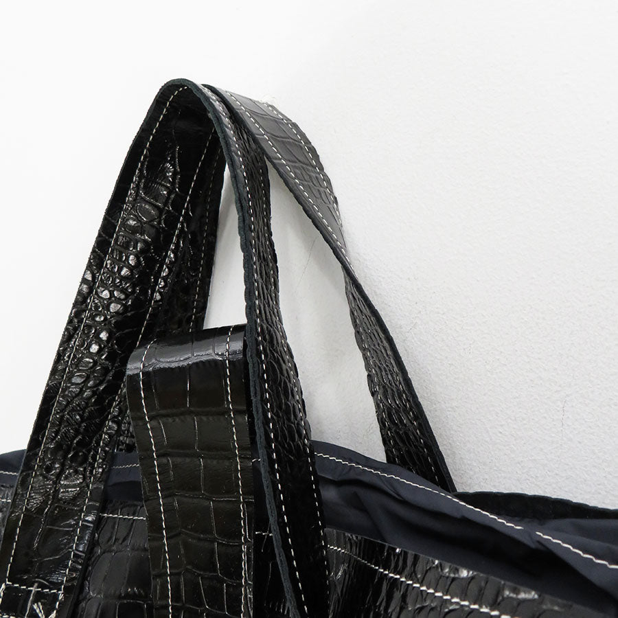 【CAMIEL FORTGENS/カミエルフォートヘンス】<br>PATCHED SHOPPER M LEATHER/NY <br>CF.16.11.03.01