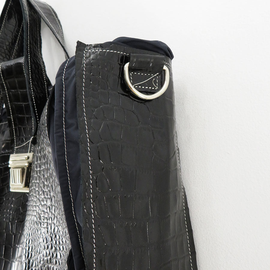 【CAMIEL FORTGENS/カミエルフォートヘンス】<br>PATCHED SHOPPER M LEATHER/NY <br>CF.16.11.03.01