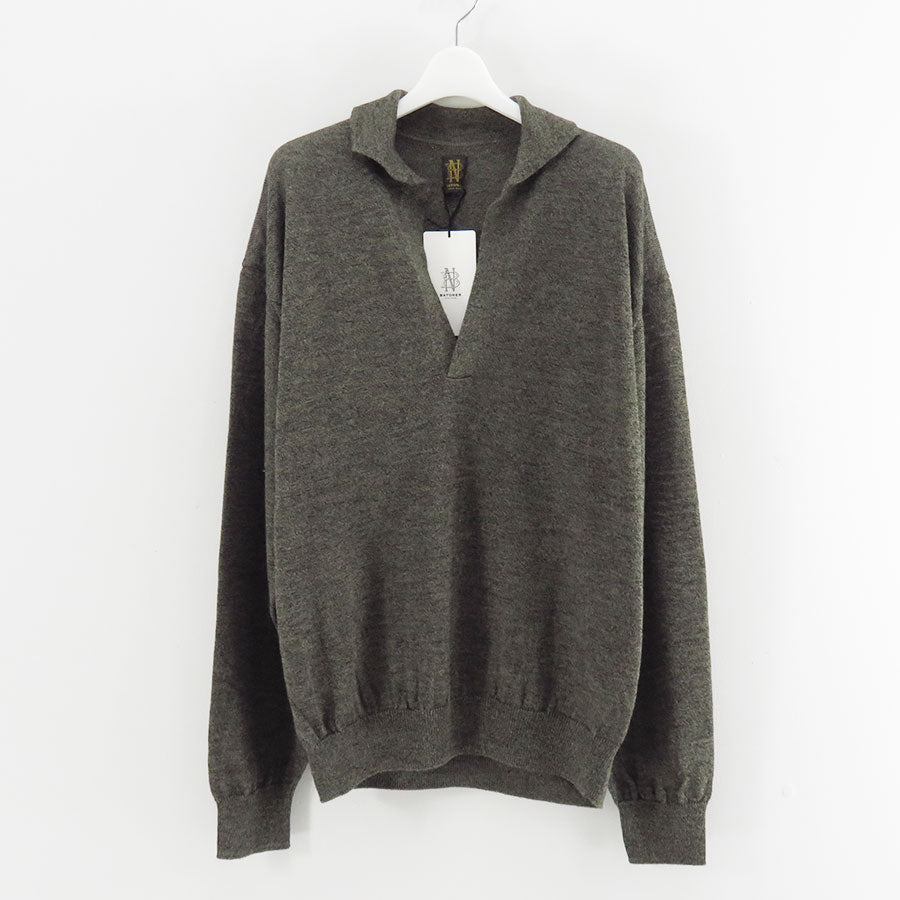 BATONER25SSラミーポロシャツ 2バトナー バトナー BATONER ラミー ウール スキッパー セーター RAMIE WOOL