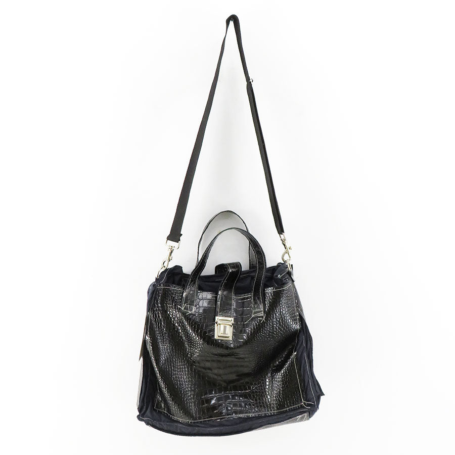 【CAMIEL FORTGENS/カミエルフォートヘンス】<br>PATCHED SHOPPER M LEATHER/NY <br>CF.16.11.03.01