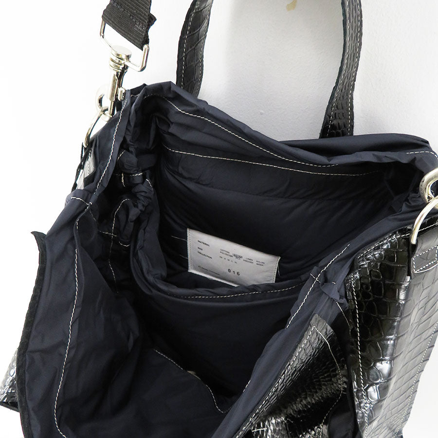 【CAMIEL FORTGENS/カミエルフォートヘンス】<br>PATCHED SHOPPER M LEATHER/NY <br>CF.16.11.03.01