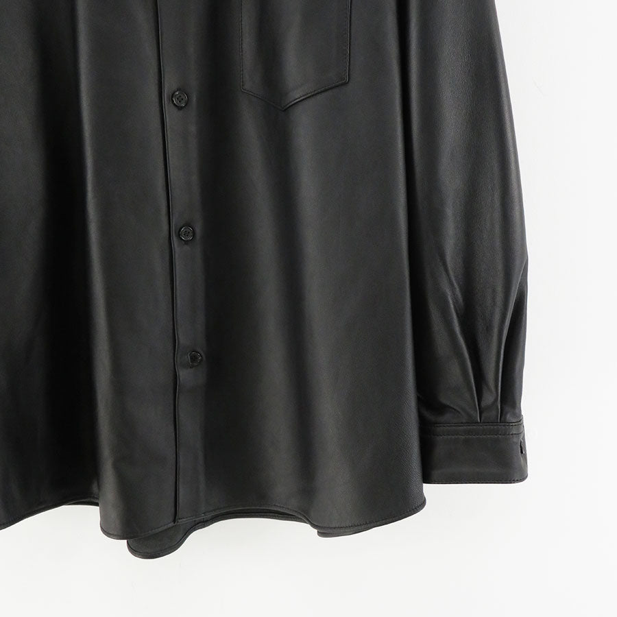 【Graphpaper/그래프 페이퍼】<br> Sheep Leather Oversized Shirt<br> GM233-50048 