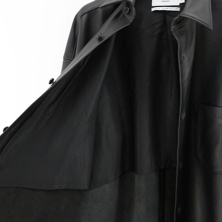 Graphpaper/グラフペーパー】Sheep Leather Oversized Shirt GM233-50048の通販 「ONENESS  ONLINE STORE」