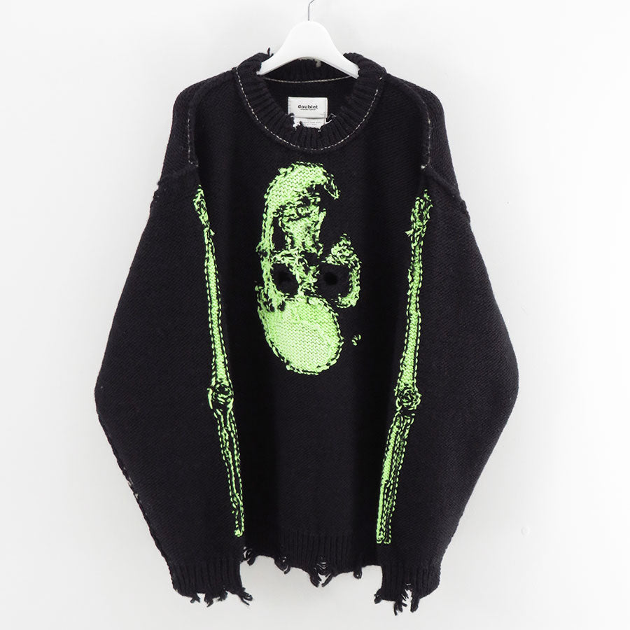doublet/ダブレット】GLOW-IN-THE-DARK SKULL KNIT PULLOVER