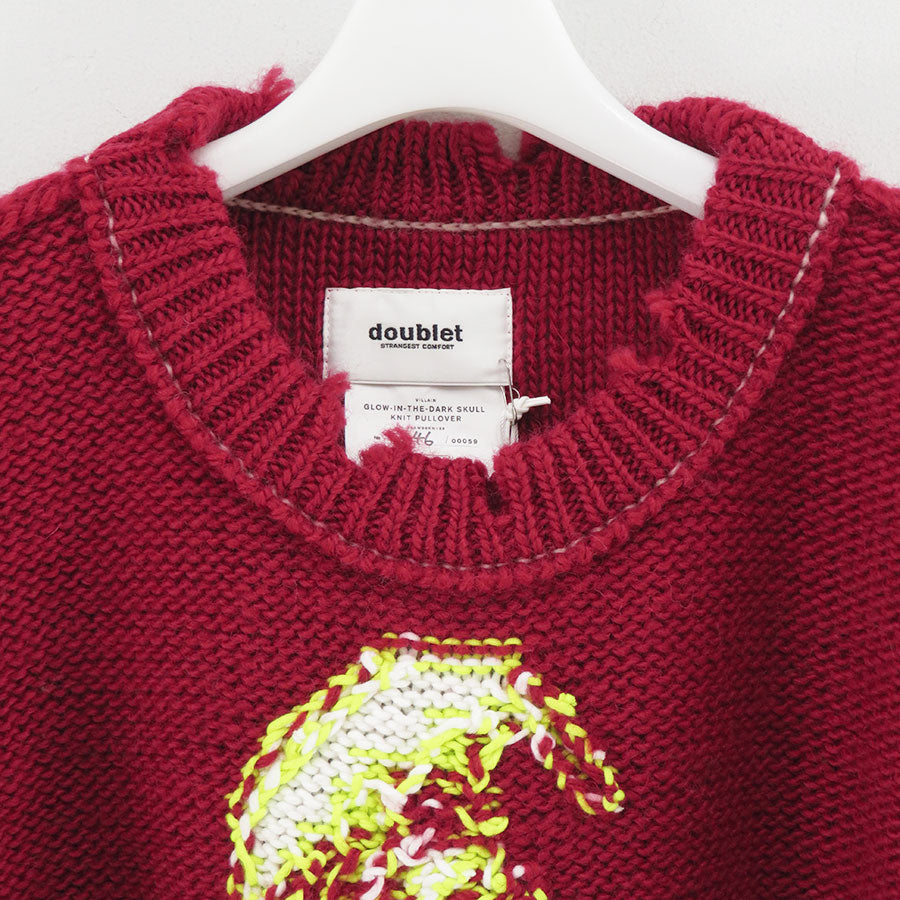 doublet/ダブレット】GLOW-IN-THE-DARK SKULL KNIT PULLOVER