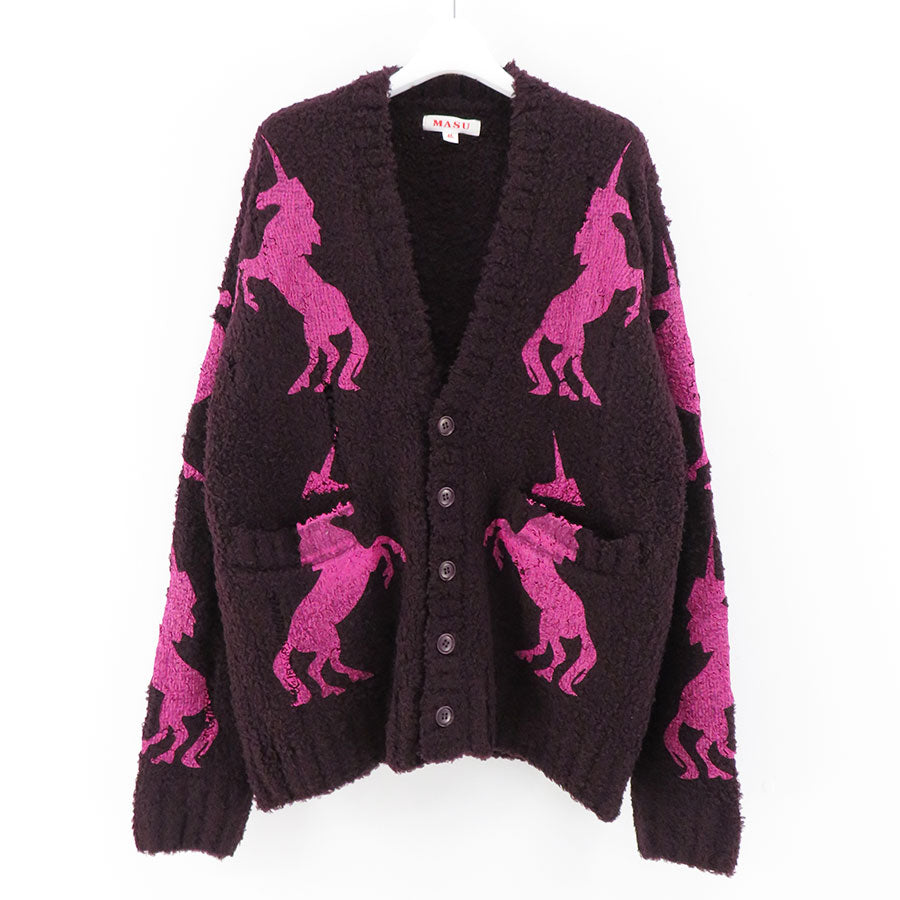 【M A S U/エムエーエスユー】<br>UNICORN GRUNGE CARDIGAN <br>MFFW-KN0123