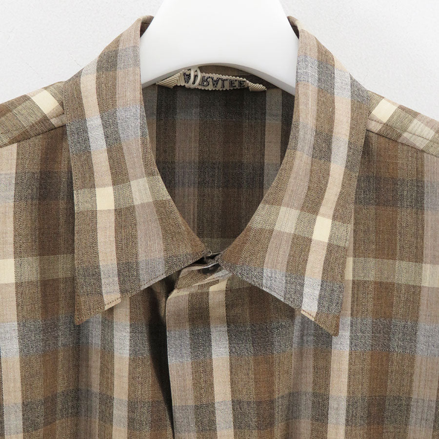 AURALEE/オーラリー】SUPER FINE TROPICAL WOOL CHECK HALF-SLEEVED