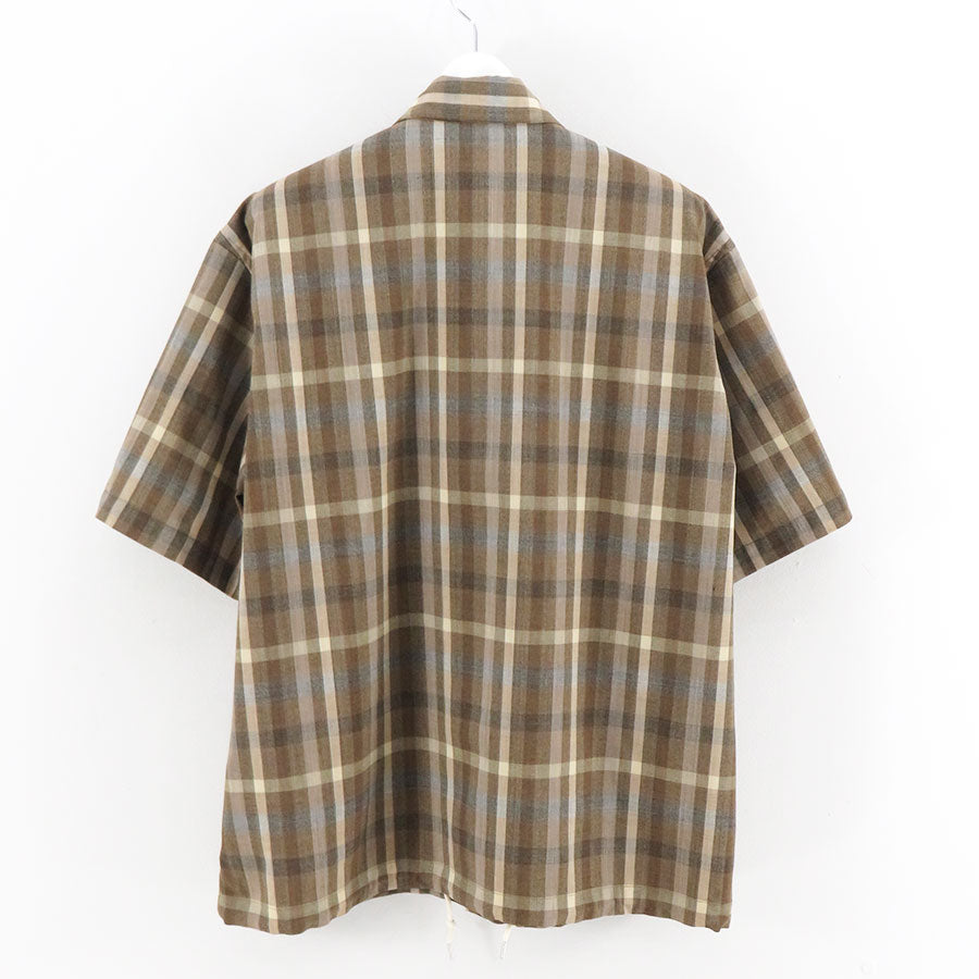 AURALEE/オーラリー】SUPER FINE TROPICAL WOOL CHECK HALF-SLEEVED