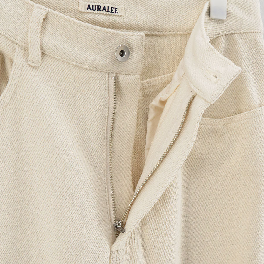 AURALEE/オーラリー】SILK NEP DENIM 5P WIDE PANTS A26SP01SDの通販