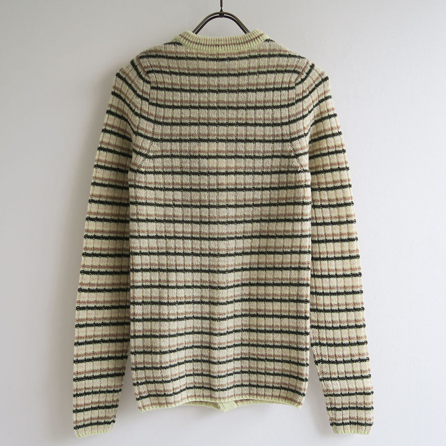 【AURALEE/オーラリー】<br>SHETLAND WOOL CASHMERE RIB KNIT CREW-NECK CARDIGAN <br>A25AC02SB