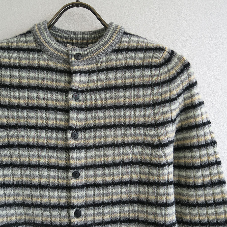 【AURALEE/オーラリー】<br>SHETLAND WOOL CASHMERE RIB KNIT CREW-NECK CARDIGAN <br>A25AC02SB
