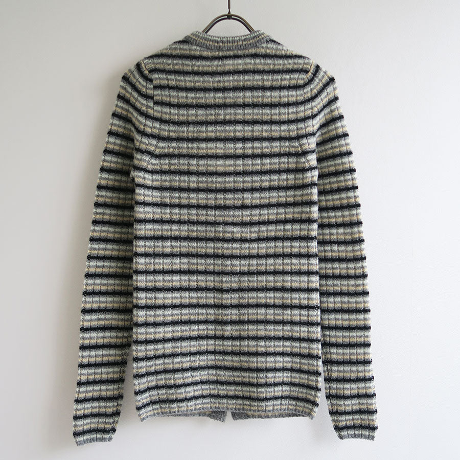 【AURALEE/オーラリー】<br>SHETLAND WOOL CASHMERE RIB KNIT CREW-NECK CARDIGAN <br>A25AC02SB