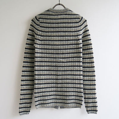 【AURALEE/オーラリー】<br>SHETLAND WOOL CASHMERE RIB KNIT CREW-NECK CARDIGAN <br>A25AC02SB