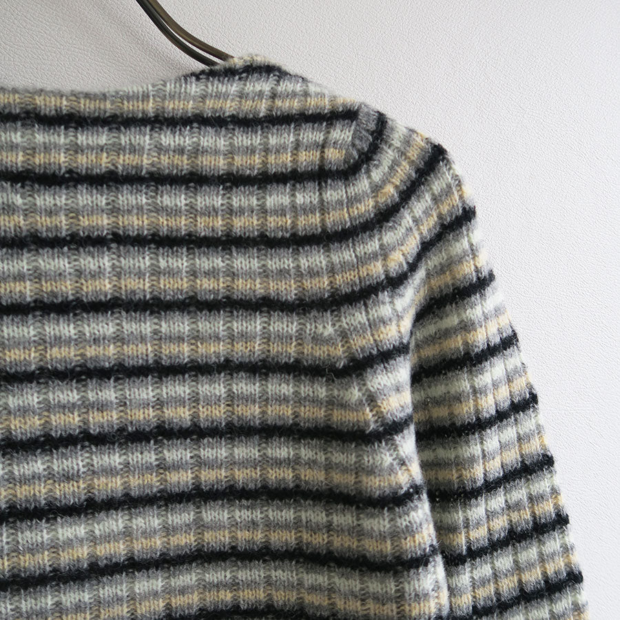【AURALEE/オーラリー】<br>SHETLAND WOOL CASHMERE RIB KNIT BOAT-NECK P/O <br>A25AP03SB