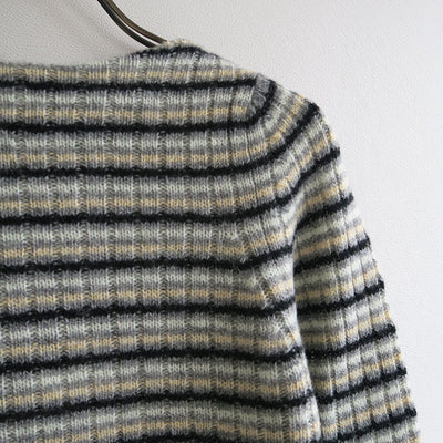 【AURALEE/オーラリー】<br>SHETLAND WOOL CASHMERE RIB KNIT BOAT-NECK P/O <br>A25AP03SB