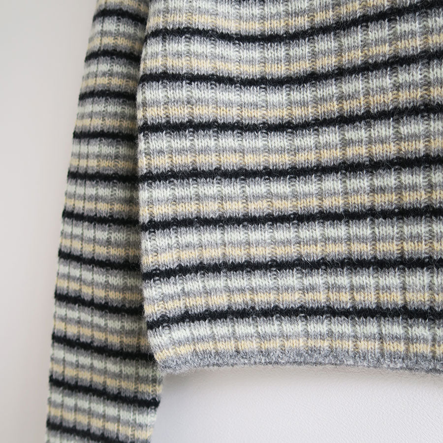 【AURALEE/オーラリー】<br>SHETLAND WOOL CASHMERE RIB KNIT BOAT-NECK P/O <br>A25AP03SB