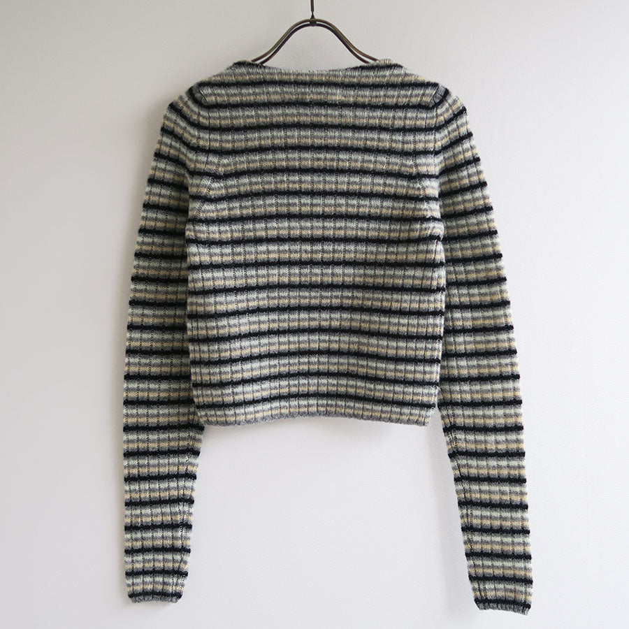 【AURALEE/オーラリー】<br>SHETLAND WOOL CASHMERE RIB KNIT BOAT-NECK P/O <br>A25AP03SB