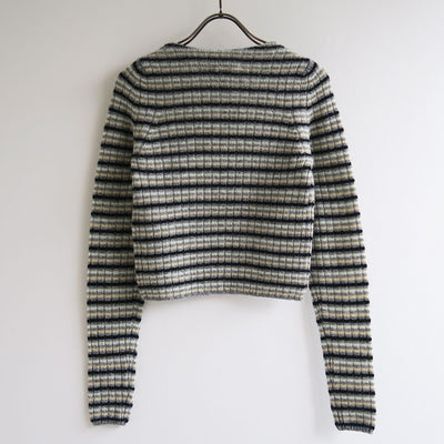 【AURALEE/オーラリー】<br>SHETLAND WOOL CASHMERE RIB KNIT BOAT-NECK P/O <br>A25AP03SB