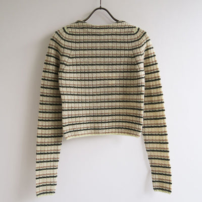 【AURALEE/オーラリー】<br>SHETLAND WOOL CASHMERE RIB KNIT BOAT-NECK P/O <br>A25AP03SB