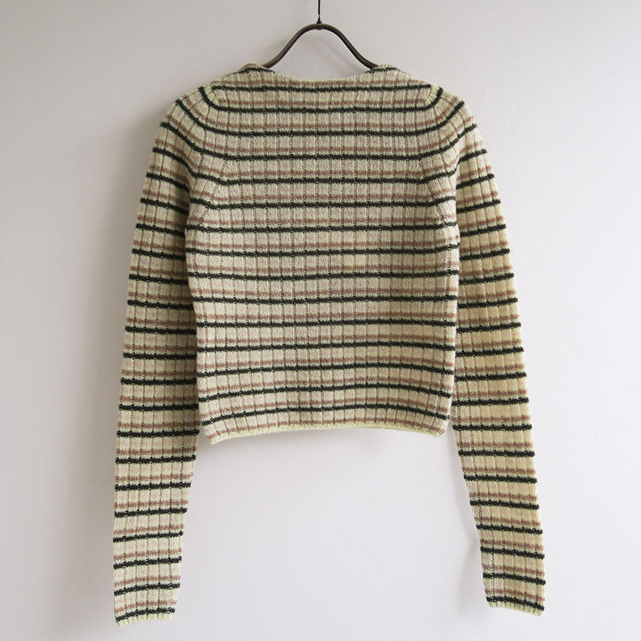 AURALEE/オーラリー】SHETLAND WOOL CASHMERE RIB KNIT BOAT-NECK P/O