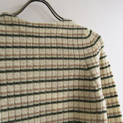 【AURALEE/オーラリー】<br>SHETLAND WOOL CASHMERE RIB KNIT BOAT-NECK P/O <br>A25AP03SB