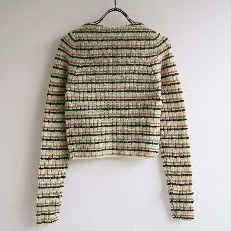 【AURALEE/オーラリー】<br>SHETLAND WOOL CASHMERE RIB KNIT BOAT-NECK P/O <br>A25AP03SB