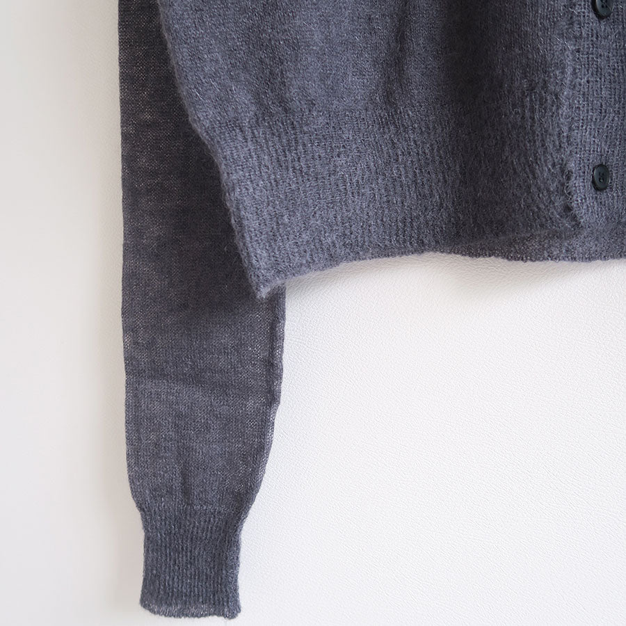 【AURALEE/オーラリー】<br>KID MOHAIR SHEER KNIT SHIRT CARDIGAN <br>A25AC01FG