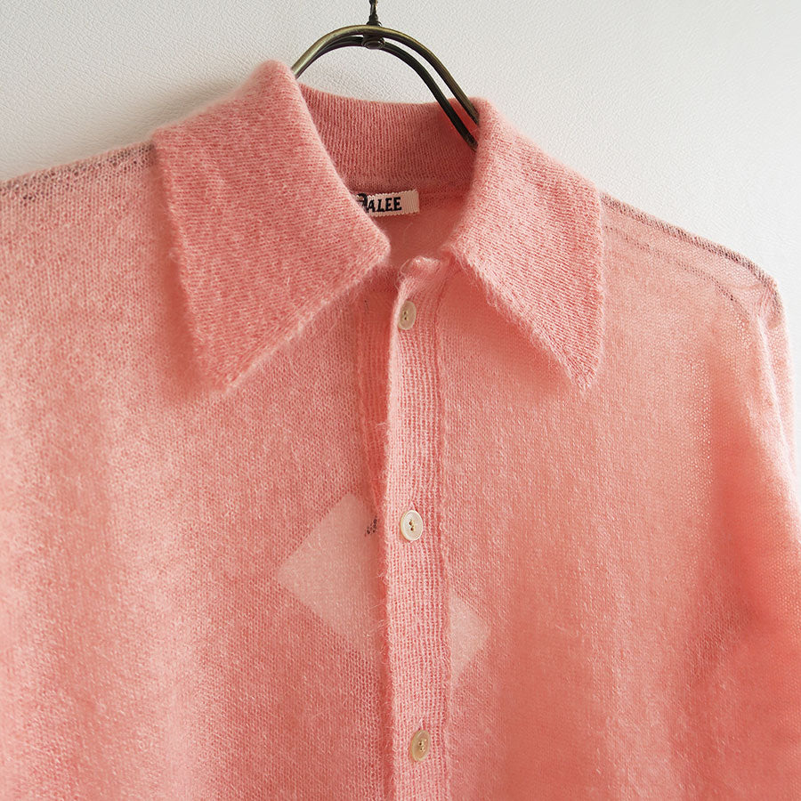 【AURALEE/オーラリー】<br>KID MOHAIR SHEER KNIT SHIRT CARDIGAN <br>A25AC01FG