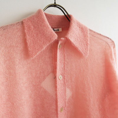 【AURALEE/オーラリー】<br>KID MOHAIR SHEER KNIT SHIRT CARDIGAN <br>A25AC01FG