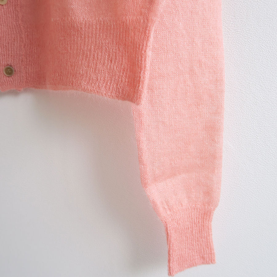【AURALEE/オーラリー】<br>KID MOHAIR SHEER KNIT SHIRT CARDIGAN <br>A25AC01FG