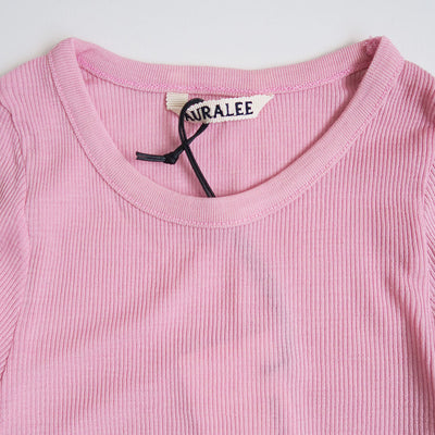 【AURALEE/オーラリー】<br>WOOL SILK SOFT RIB L/S TEE <br>A25AP01WS